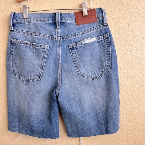 Lucky Brand Loose Distressed Denim Shorts - Picture 3 of 10